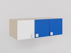 Антресоль на шкаф 3-х створчатый Скай люкс (Синий/Белый/корпус Клен) в Бийске - bijsk.katalogmebeli.com | фото
