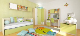 Детская комната Эппл (Зеленый/Белый/корпус Клен) в Бийске - bijsk.katalogmebeli.com | фото 5