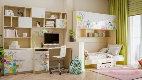 Детская комната Флёр (Белый/корпус Клен) в Бийске - bijsk.katalogmebeli.com | фото 1