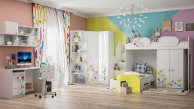 Детская комната Флер (Белый/корпус Выбеленное дерево) в Бийске - bijsk.katalogmebeli.com | фото 3