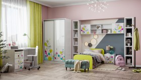Детская комната Флер (Белый/корпус Выбеленное дерево) в Бийске - bijsk.katalogmebeli.com | фото 1