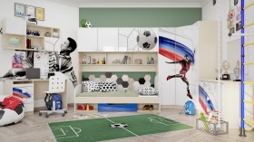 Детская комната Футбол ЧМ (Белый/Синий/корпус Клен) в Бийске - bijsk.katalogmebeli.com | фото 7