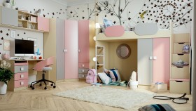 Детская комната Грэйси (Розовый/Серый/корпус Клен) в Бийске - bijsk.katalogmebeli.com | фото 1