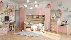 Детская комната Грэйси (Розовый/Серый/корпус Клен) в Бийске - bijsk.katalogmebeli.com | фото 13
