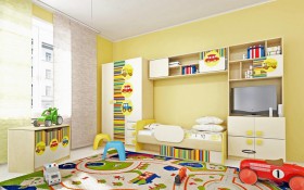 Детская комната Клаксон (Бежевый/корпус Клен) в Бийске - bijsk.katalogmebeli.com | фото 2