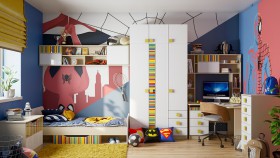 Детская комната Клаксон без машинок (Белый/корпус Клен) в Бийске - bijsk.katalogmebeli.com | фото