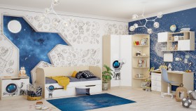 Детская комната Санни (Белый/корпус Клен) в Бийске - bijsk.katalogmebeli.com | фото 2