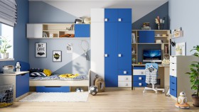 Детская комната Скай (Синий/Белый/корпус Клен) в Бийске - bijsk.katalogmebeli.com | фото 1