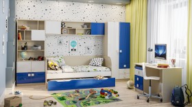 Детская комната Скай Люкс (Синий/Белый/корпус Клен) в Бийске - bijsk.katalogmebeli.com | фото 1