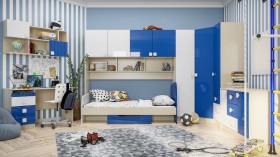 Детская комната Скай Люкс (Синий/Белый/корпус Клен) в Бийске - bijsk.katalogmebeli.com | фото 3