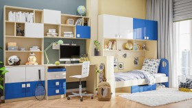 Детская комната Скай Люкс (Синий/Белый/корпус Клен) в Бийске - bijsk.katalogmebeli.com | фото 9