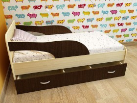 Кровать детская Максимка Млечный дуб/Венге в Бийске - bijsk.katalogmebeli.com | фото 1