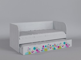 Диван-кровать Флёр (Белый/корпус Выбеленное дерево) в Бийске - bijsk.katalogmebeli.com | фото