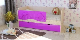 Друзья Кровать детская 2 ящика 1.6 Фиолетовый глянец в Бийске - bijsk.katalogmebeli.com | фото