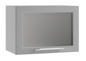 Кёльн ШВГС 500 Шкаф верхний горизонтальный со стеклом (Софт бланж/корпус Белый) в Бийске - bijsk.katalogmebeli.com | фото