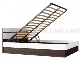 Ким кровать с подъемным механизмом 1,4 (Венге/белый глянец) в Бийске - bijsk.katalogmebeli.com | фото 2