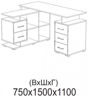 Компьютерный стол угловой СКМУ-3 белый в Бийске - bijsk.katalogmebeli.com | фото 2