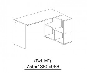 Компьютерный стол угловой СКМУ-3 дуб сонома/белый в Бийске - bijsk.katalogmebeli.com | фото 3