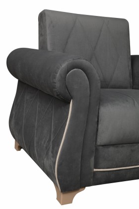 Кресло для отдыха "Порто" (велюр графит / микровельвет крем) в Бийске - bijsk.katalogmebeli.com | фото 7