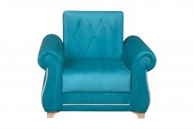 Кресло для отдыха "Порто" (велюр киви бирюза / микровельвет крем) в Бийске - bijsk.katalogmebeli.com | фото 3