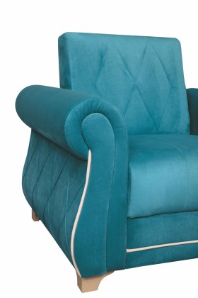 Кресло для отдыха "Порто" (велюр киви бирюза / микровельвет крем) в Бийске - bijsk.katalogmebeli.com | фото 5