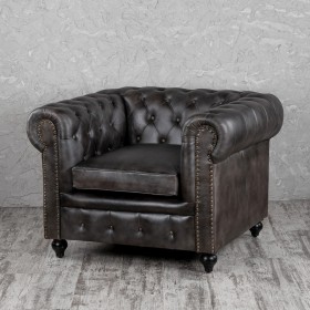 Кресло кожаное Лофт Честер (акация) в Бийске - bijsk.katalogmebeli.com | фото