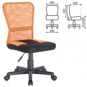 Кресло компактное BRABIX Smart MG-313 (черный, оранжевый) в Бийске - bijsk.katalogmebeli.com | фото