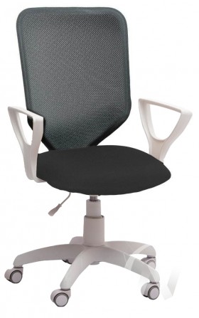 Кресло компьютерное Элегия S (белый/ткань сетка темно-серая) в Бийске - bijsk.katalogmebeli.com | фото