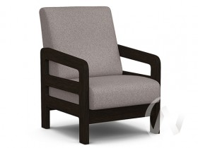 Кресло отдыха Вега-34 (венге лак/UNO ROSY-GREY) в Бийске - bijsk.katalogmebeli.com | фото 1