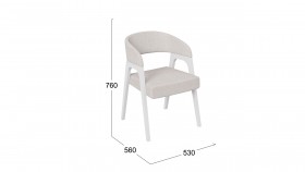 Кресло «Техас 1» (Белый матовый/Шенилл Estetica Vanille №220) в Бийске - bijsk.katalogmebeli.com | фото 2