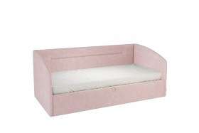 Кровать 0.9 Альба Софа (Нежно-розовый велюр) в Бийске - bijsk.katalogmebeli.com | фото