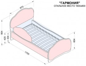 Кровать 160 Гармония 45 Серый (мягкий бортик) в Бийске - bijsk.katalogmebeli.com | фото 2