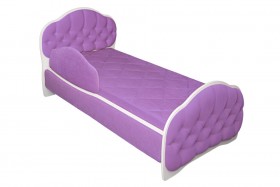 Кровать 160 Гармония 67 Светло-фиолетовый (мягкий бортик) в Бийске - bijsk.katalogmebeli.com | фото