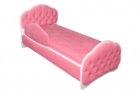 Кровать 160 Гармония 89 Розовый (мягкий бортик) в Бийске - bijsk.katalogmebeli.com | фото