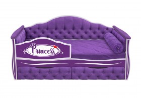 Кровать 160 серии Иллюзия 2 ящика 32 Фиолетовый (мягкие боковые накладки/подушка валик) в Бийске - bijsk.katalogmebeli.com | фото