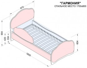 Кровать 170 Гармония 58 Молочный (мягкий бортик) в Бийске - bijsk.katalogmebeli.com | фото 2