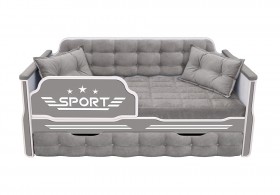 Кровать 170 серии Спорт 1 ящик 45 Серый (подушки) в Бийске - bijsk.katalogmebeli.com | фото