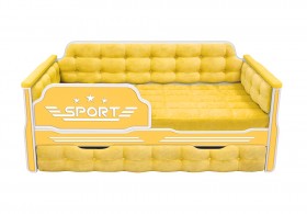 Кровать 170 серии Спорт 1 ящик 74 Жёлтый (мягкие боковые накладки) в Бийске - bijsk.katalogmebeli.com | фото