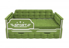 Кровать 170 серии Спорт 1 ящик 76 Зелёный (мягкие боковые накладки) в Бийске - bijsk.katalogmebeli.com | фото