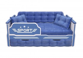 Кровать 170 серии Спорт 1 ящик 85 Синий (подушки) в Бийске - bijsk.katalogmebeli.com | фото
