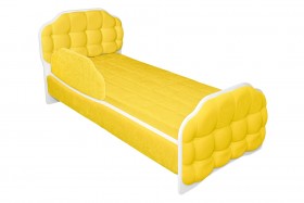 Кровать 180 Атлет 74 жёлтый (мягкий бортик) в Бийске - bijsk.katalogmebeli.com | фото