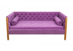 Кровать 180 серии Леди  32 Фиолетовый (подушка валик) в Бийске - bijsk.katalogmebeli.com | фото
