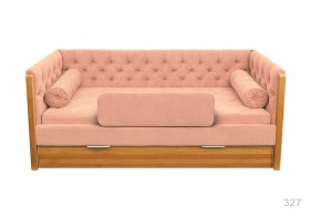 Кровать 180 серии Леди + ящик 15 Бледно-розовый (мягкий бортик/подушка валик) в Бийске - bijsk.katalogmebeli.com | фото