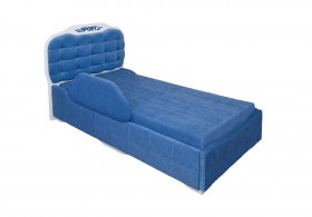 Кровать 190 Атлет Lux 29 Синий (мягкий бортик) в Бийске - bijsk.katalogmebeli.com | фото