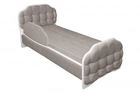 Кровать 190 Атлет Lux 96 Серый (мягкий бортик) в Бийске - bijsk.katalogmebeli.com | фото