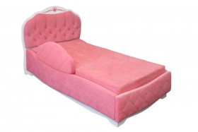Кровать 190 Гармония Lux 36 Розовый (мягкий бортик) в Бийске - bijsk.katalogmebeli.com | фото