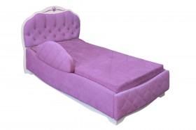 Кровать 190 Гармония Lux 67 Светло-фиолетовый (мягкий бортик) в Бийске - bijsk.katalogmebeli.com | фото