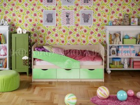 Кровать Бабочки 1,6м (Салатовый металлик) в Бийске - bijsk.katalogmebeli.com | фото