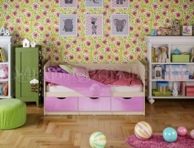 Кровать Бабочки 1,6м (Сиреневый металлик) в Бийске - bijsk.katalogmebeli.com | фото