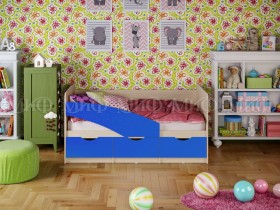 Кровать Бабочки 2,0м (Синий матовый) в Бийске - bijsk.katalogmebeli.com | фото